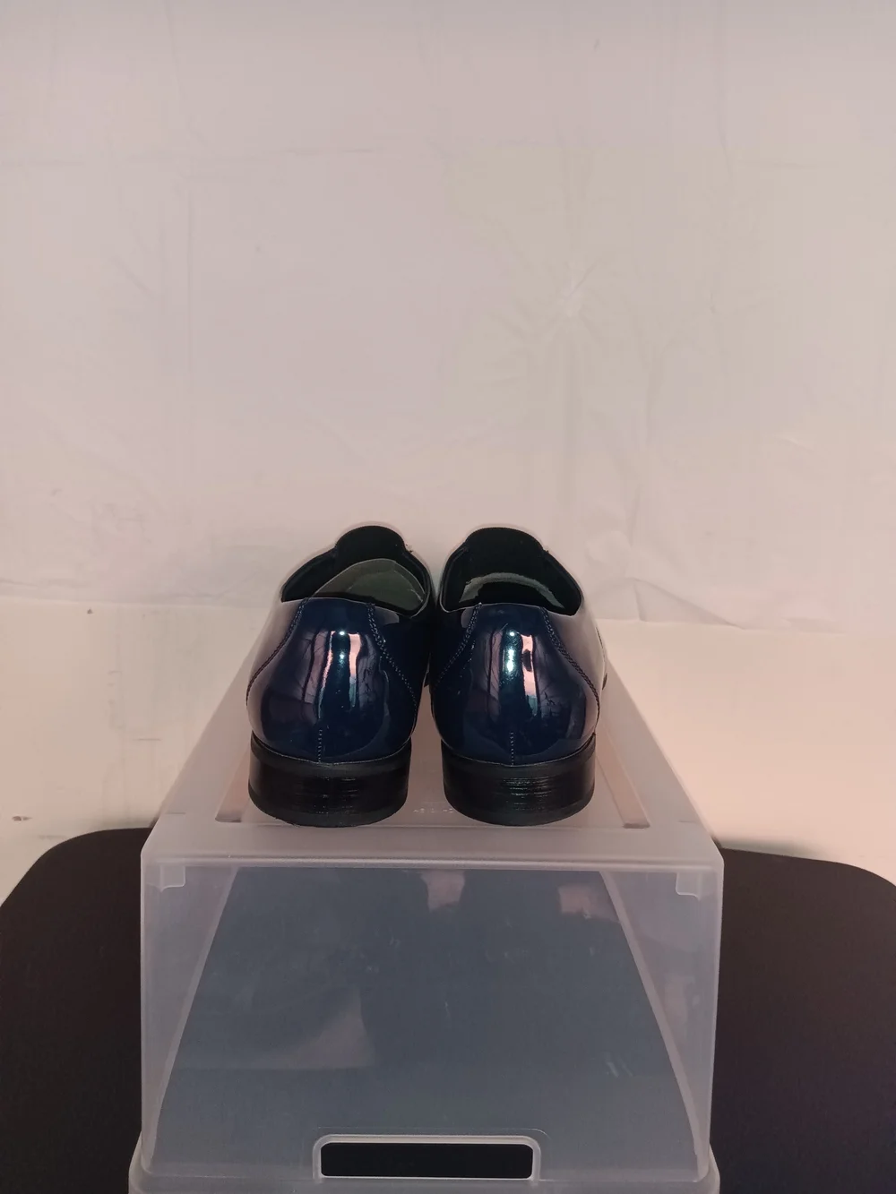 Men's Navy Patent Slip-On Dress Shoes